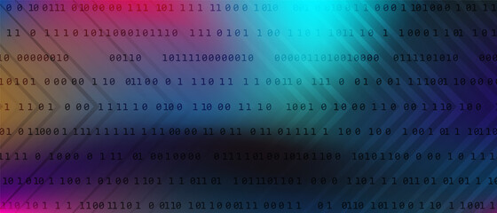 0 1 matrix digits big data tech vector background with fluid gra © SunwArt