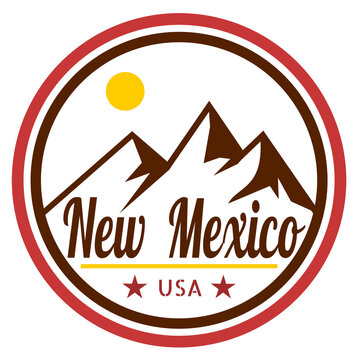 Retro New Mexico Mountains Label