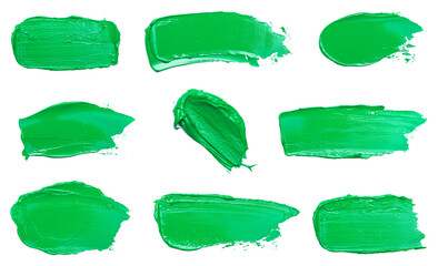 A Collection of Green Swatches Isolated on a White Background