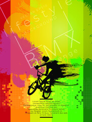 Fototapeta na wymiar Sport vector illustration of bmx rider