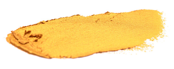 Swatch of Gold Paint on a White Background