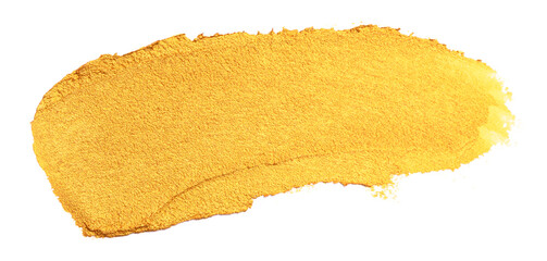 Swatch of Gold Paint on a White Background