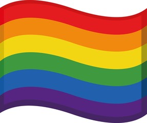 Vector emoticon illustration of a gay pride flag