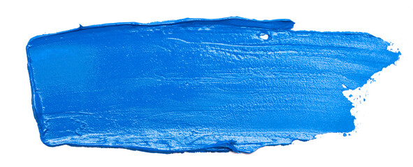 A Swatch of Blue Oil Paint Isolated on a White Background