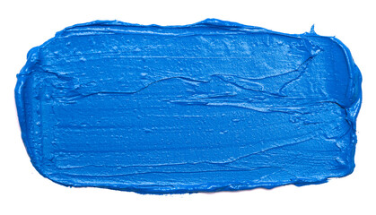 A Swatch of Blue Oil Paint Isolated on a White Background