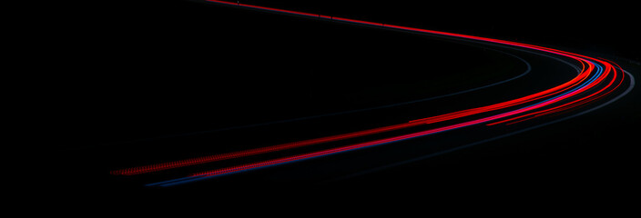 lights of moving cars at night. long exposure