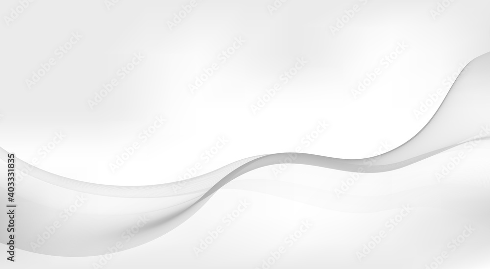 Wall mural Light gray background with transparent wave. Minimal vector graphics - Wall murals