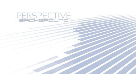 Perspective striped tech background. Vector graphics