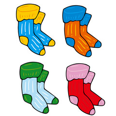 靴下　カラフル　4パターン