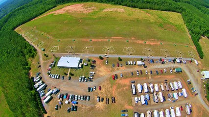 Large trap shooting competition at large "home grounds" complex with multipole trap fields.  