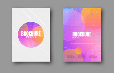Abstract modern colorful trendy brochure. Flyer design vector template in creative memphis style