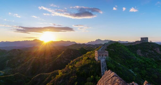 Sunset View, Great Wall of china (Time-lapse)
