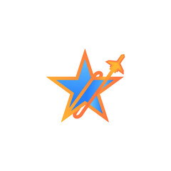 Obraz premium abstract logo template for tourism business, airplane logo for tourism business