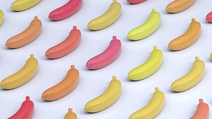colorful bananas isolated on white