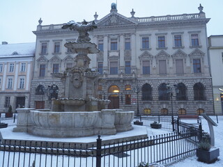 White Eagle square with Academy of Arts in Szczecin