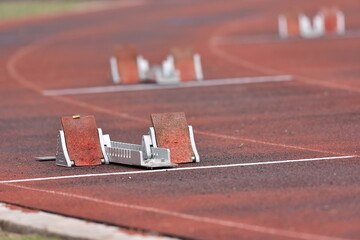 running track in a stadium