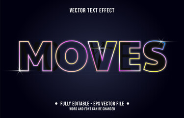 Editable text effect - Moves neon modern style
