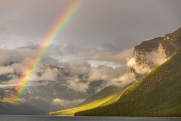 rainbow over mountains