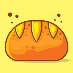 rye bread food vector illustration in flat style