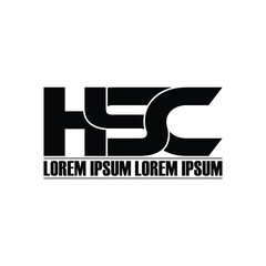 HSC letter monogram logo design vector