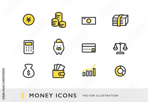 Fototapete お金や経済のイメージイラスト アイコン素材 Abbildung Emma