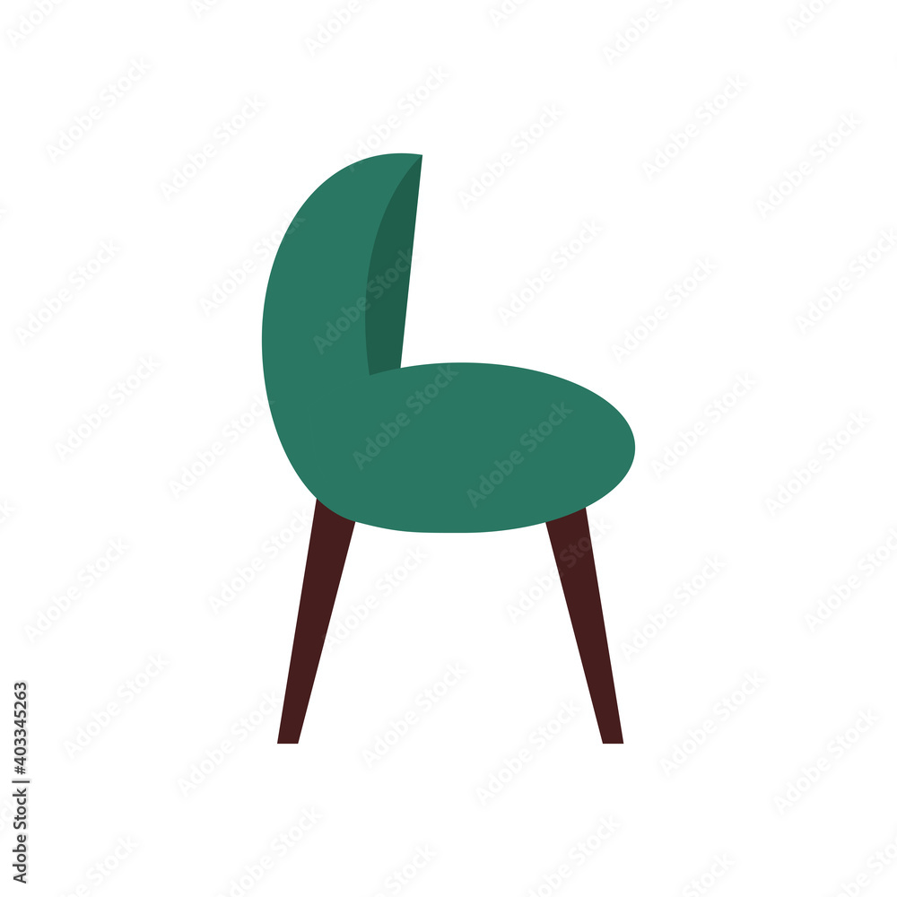 Sticker home green chair vector design