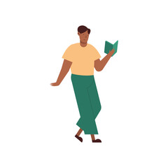 Black man reading a book vector design