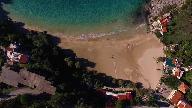 Aerial view, kalogria beach, South Peloponnese, Greece