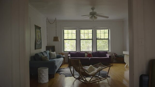 Slow-motion shot of hipster apartment in the city