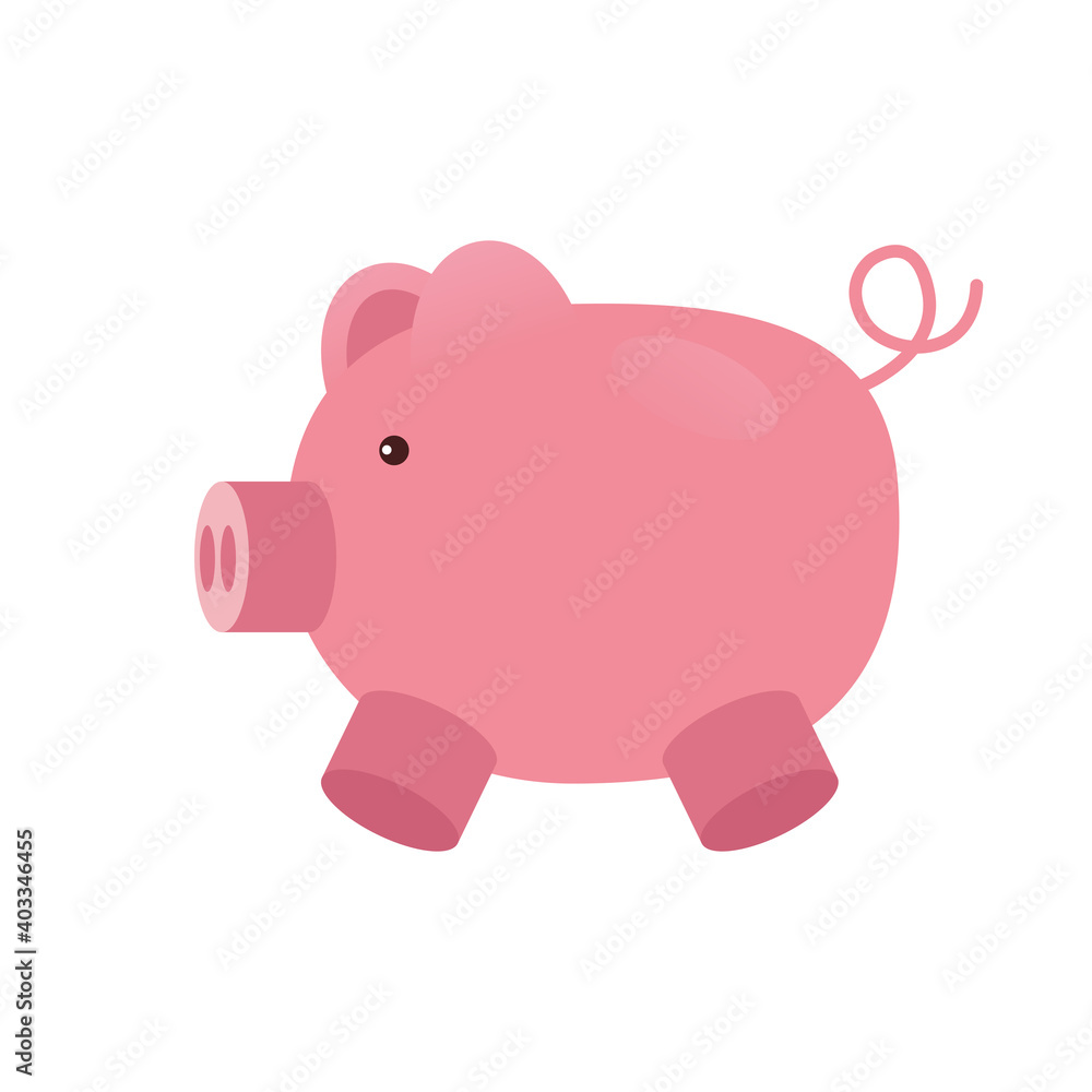 Poster piggy icon isolated vector design