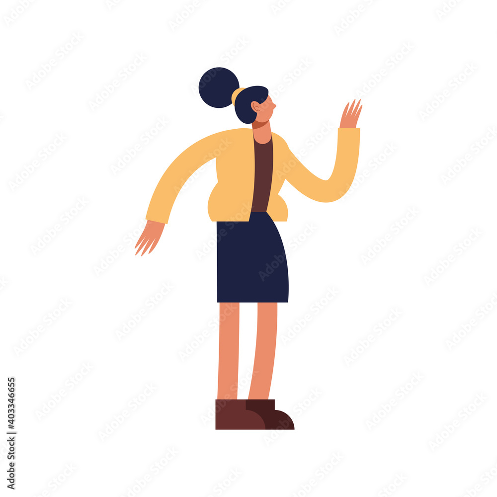 Poster woman cartoon isolated vector design