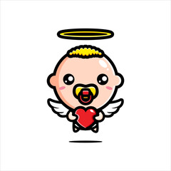 design cute baby characters to be cupid