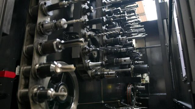 Hero shot of an automated warehouse full of big cnc cutters