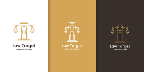 Fototapeta na wymiar set of target law logo design, poles target