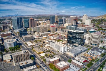 Aerial View of Salt Lake City, Utah in early Autumn