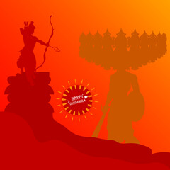 Vector illustration of Ravan for Dussehra festival of India.
