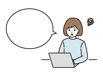 悩み 女性 テレワーク パソコン
