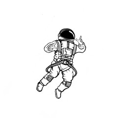 Astronaut in black and white