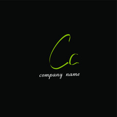CC C C Initial handwriting creative fashion elegant design logo Sign Symbol template vector icon