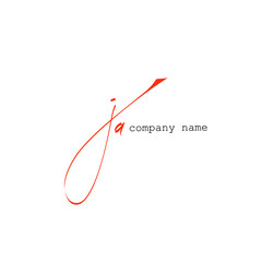 JA j a Initial handwriting creative fashion elegant design logo Sign Symbol template vector icon