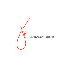 JP j p Initial handwriting creative fashion elegant design logo Sign Symbol template vector icon