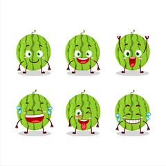 Cartoon character of green watermelon with smile expression