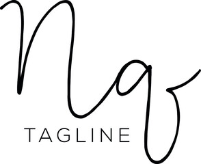 NQ  Letter Initial Logo Design, Vector Template