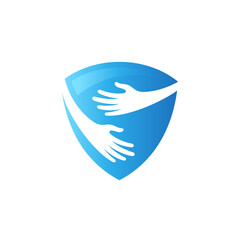 Shield hand care logo template ready for use