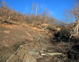 Mount Fuji in Japan at 2400m elevation.