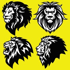 Obraz premium Lion Logo Set Collection. Premium Design Vector Illustration Icon