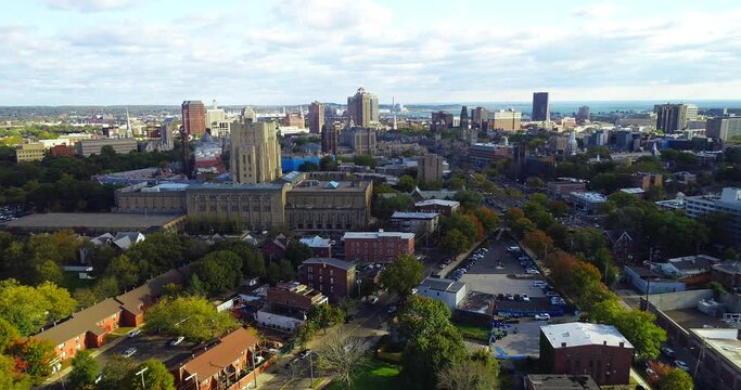 Aerial View Of Yale University Campus In New Haven, CT.