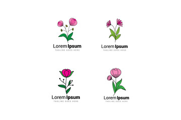 Flower logo vector template.