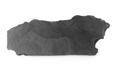Black stone tray on white background