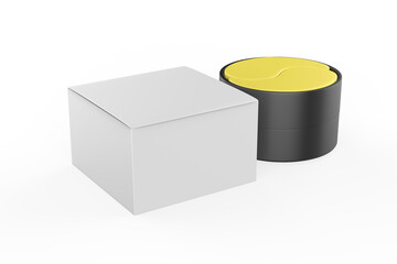 Cosmetic jar with packaging box mock up isolated on white background - 3d illustration